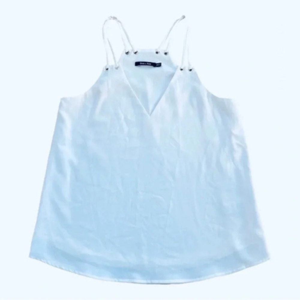 Doe &Rae white double straps tank V-neck size Small Excellent condition